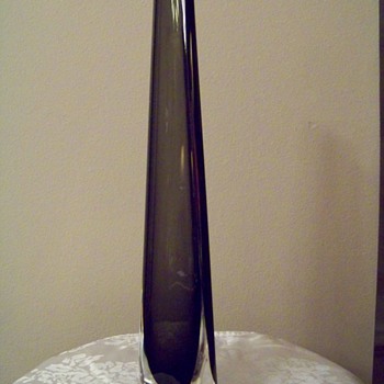 Orrefors Dusk Vase, Triangular shape, 38 cm tall