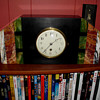 Green Black Red and White Marble Art Deco Clock 1930s
