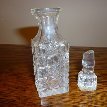 Glass scent bottle, date unknown.