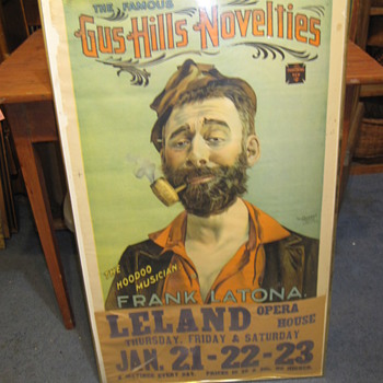 Vintage Advertisement Gus Hill Novelties Frank Latona Old Poster Unknown - Advertising