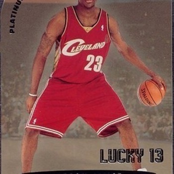 2003 LEBRON JAMES Fleer Ultra Platinum Medallion Lucky 13 Rookie Card #rd 100