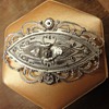 Navette peasant silver brooch