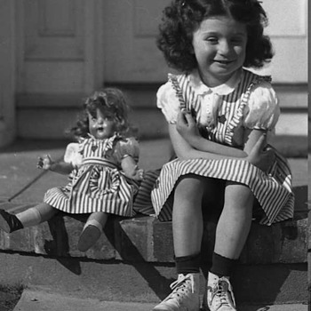 Old Photo of Girl and Her Doll 1930's - Dolls