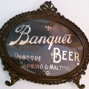 Dubuque Brewing & Malting convex glass sign-Iowa - Breweriana