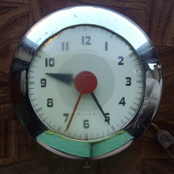 Electric Art Deco chrome wall clock. - Clocks
