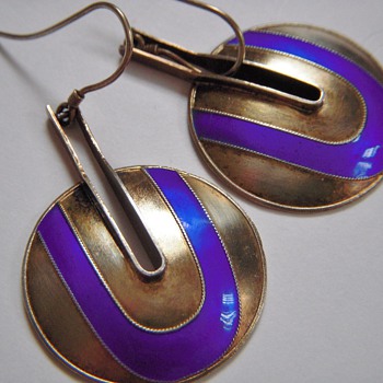 Beautiful Mid Century Sterling Earrings With Enamel~Stamped S925~Scandinavian?