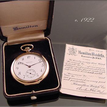 Hamilton 17-Jewel Pocket Watch With Box & Papers c.1922