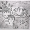 Black & white print on watercolor paper
