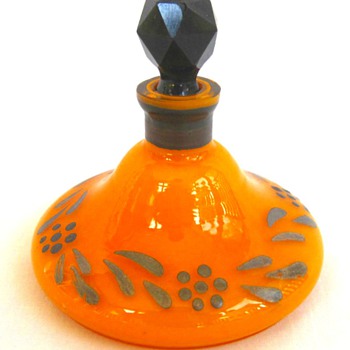 CZECH DECO EXPORT MARKED PERFUME BOTTLE - Art Glass