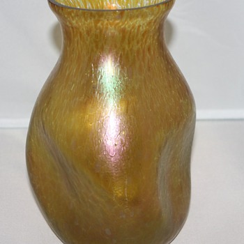 Amber Oilspot Vase - Art Glass