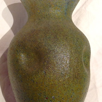 Czechoslovakia Sand Paper Finish Glass Vase - Art Glass