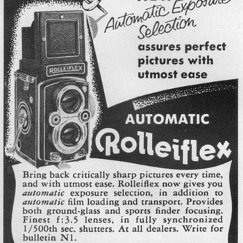 1954 - Rolleiflex Camera Advertisement - Advertising