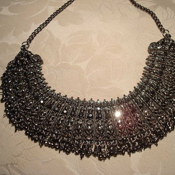 Victorian (?) marcasite and rhinestone collar