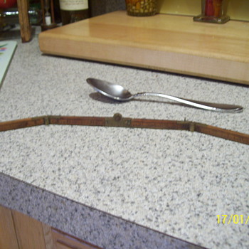old 12"wood +brass ruler - Tools and Hardware