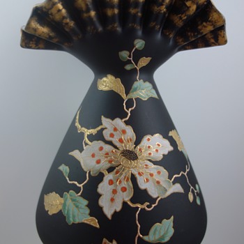 Josef Riedel, Polaun - "Basaltglas" Vase, ca. 1888 - Art Glass