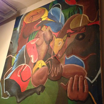 Abstract unusual surreal painting 5ft x 5ft