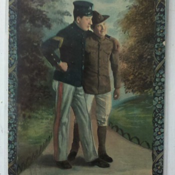 1900 era US Marines USMC postcard dated 1911 "picking up chicks"