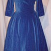 Vintage 1950's blue velvet cocktail dress.