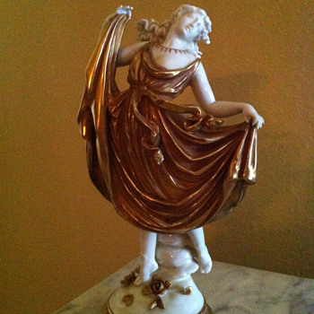 Capo di Monte Figurine and Candelstick - Art Pottery