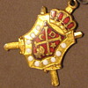 Vintage DEMOLAY Masonic Pin attached to Peoria HS Pin