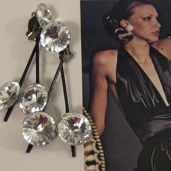 Lewis Segal California 1970's rhinestone earrings