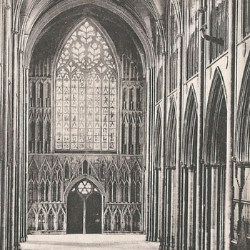 YORK MINSTER, NAVE WEST c. 1885 - Postcards