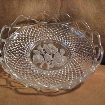 Glassware with carved frosted rose - Glassware