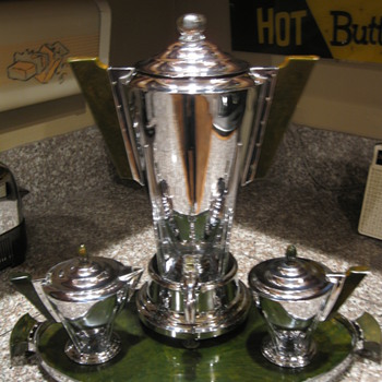 Space Age 40's 50's Chrome & Bakalite Coffee Set - Kitchen