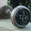  Brass cherub riding eagle doorknobs 