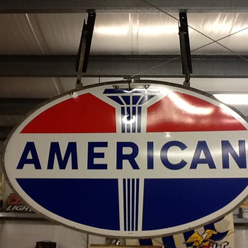 American gas sign with original frame.