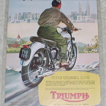 1954 Triumph Tiger Motorcycle Ad - Advertising