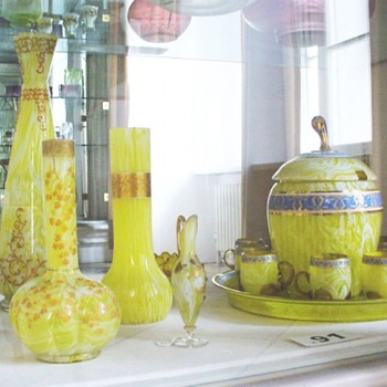 MOSER SPATTER ENAMELED GLASS - Art Glass