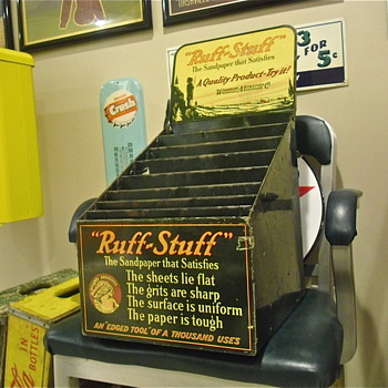 Ruff Stuff Sandpaper Tin Display 30s? 40s? - Advertising