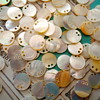 Vintage Mother of pearl sequins new old stock golden