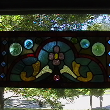 1890's Victorian Stained Glass Window - Art Glass