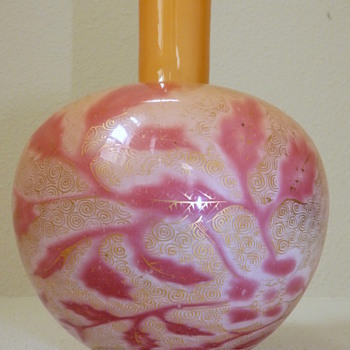 Harrach vase with Roses "Dessine" prod#1225/6 - Art Glass