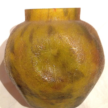 Czechoslovakia Sand Paper Finish Glass Vase #2 - Art Glass