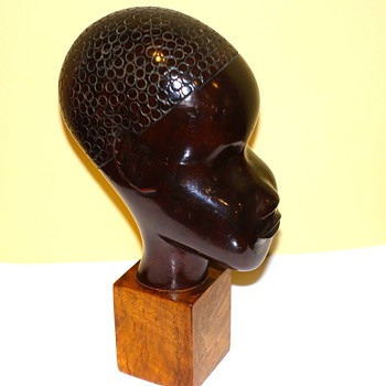 RARE LATE ART DECO LAZSLO HOENIG ROSEWOOD CARVED BUST - Visual Art
