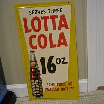 Lotta Cola embossed sign 