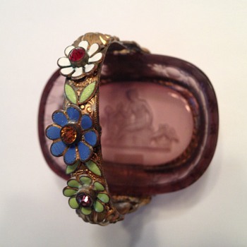 Jeweled enameled holder - Glassware