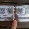 Vintage Steel case money wallet with Bank of England motif
