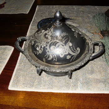 Meriden B. Company silver butter dish