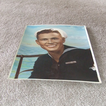 WW2 sailor photograph with painted coloration - Military and Wartime