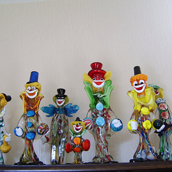 Small selection of Murano glass clowns - Art Glass