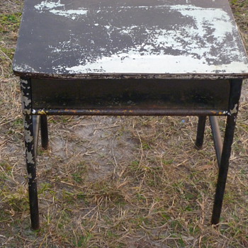 Vintage Metal School Desk - Furniture