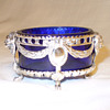 Sterling hallmarked salt with cobalt liner