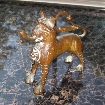 Miniature repro of Seljak Lion Incense Burner ? 5.25" X 5.25"
