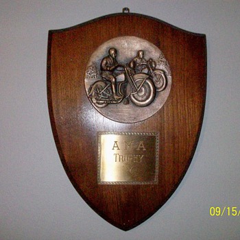 1930's - 1940's AMA Harley Indian Motorcycle Trophy Plaque - Motorcycles