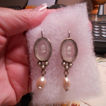 My beautiful antiue glass cameo earrings - Fine Jewelry