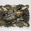 Art Nouveau Brass & Glass Sash Pin